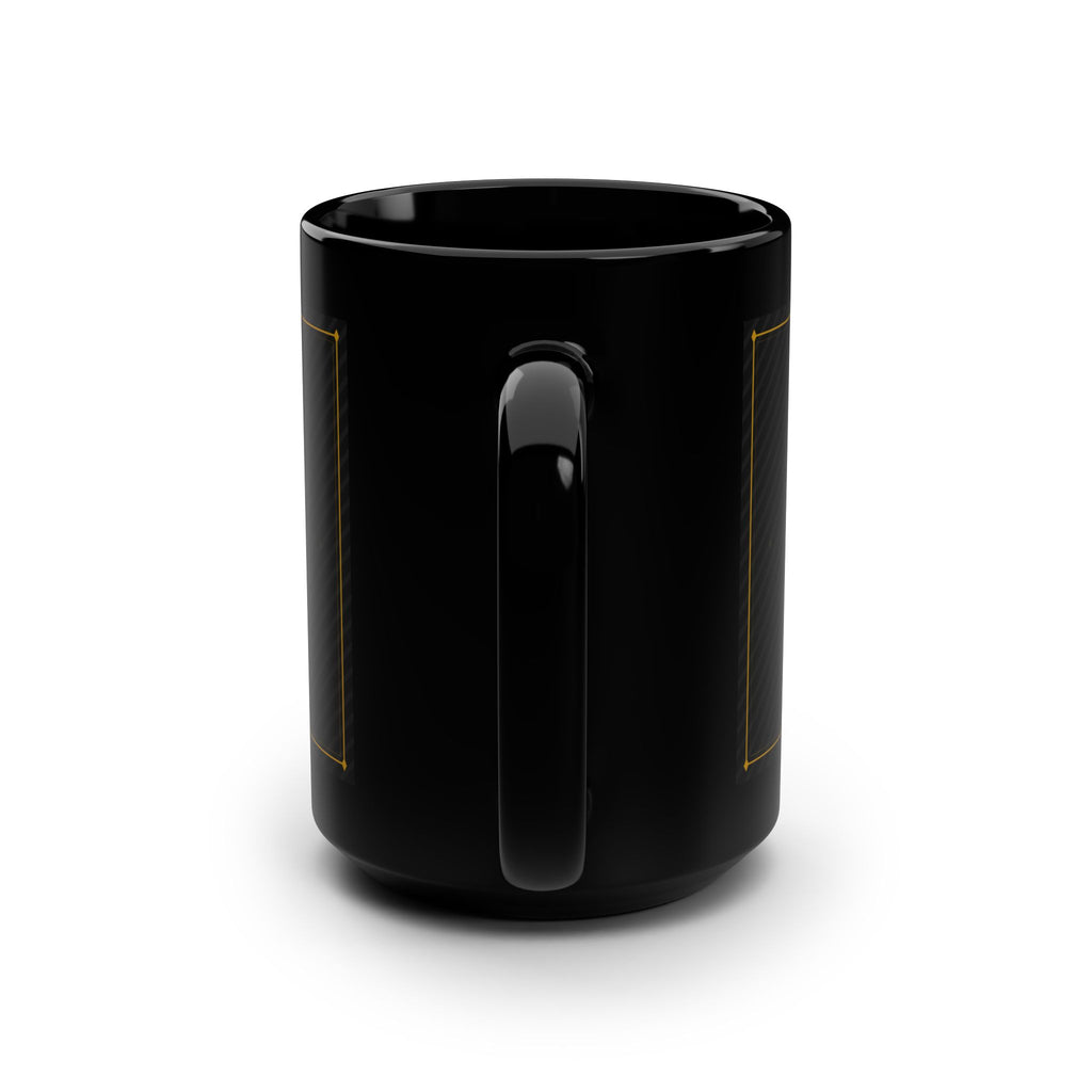 DAD vintage label typography Mug | Black 15oz ceramic