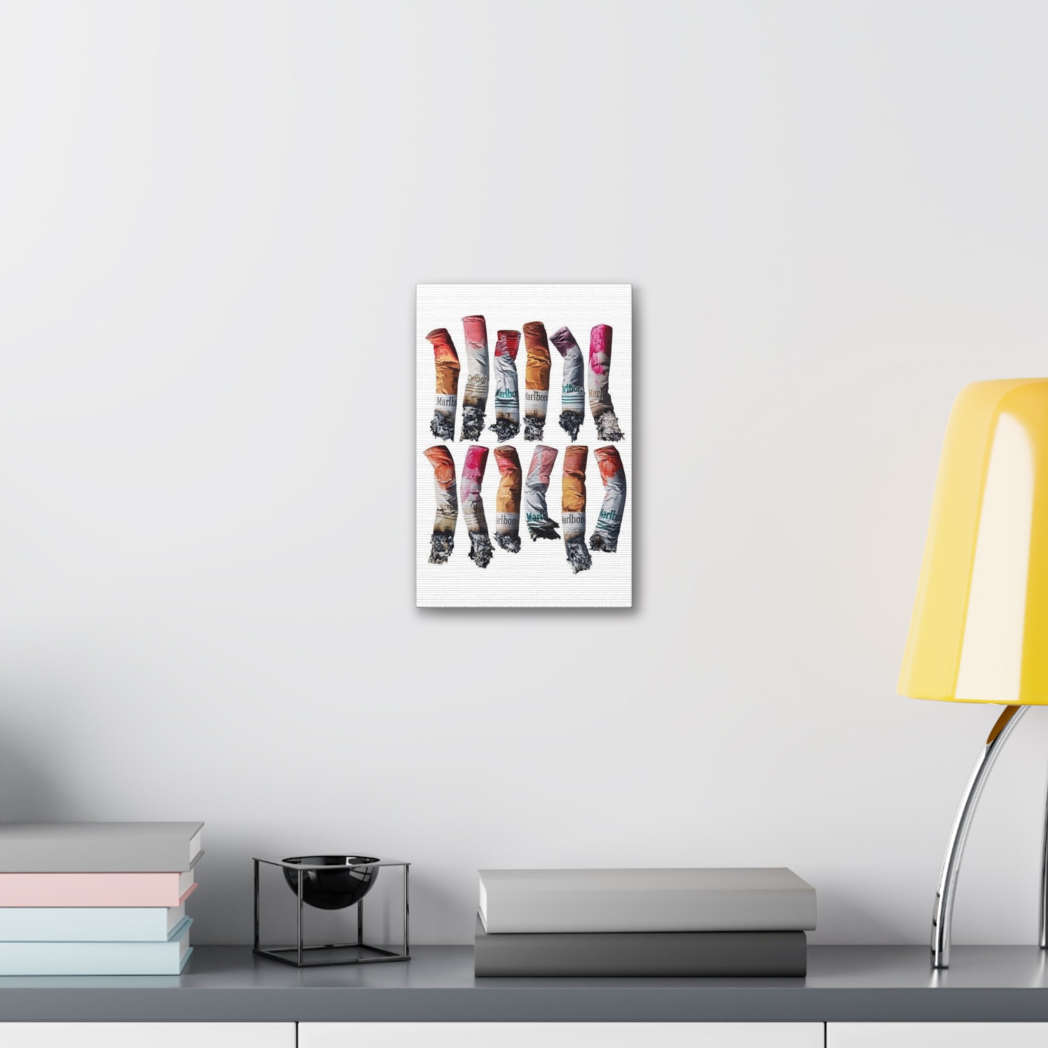 Crushed Cigarette Filter Pattern Canvas Stretched | 1.5"