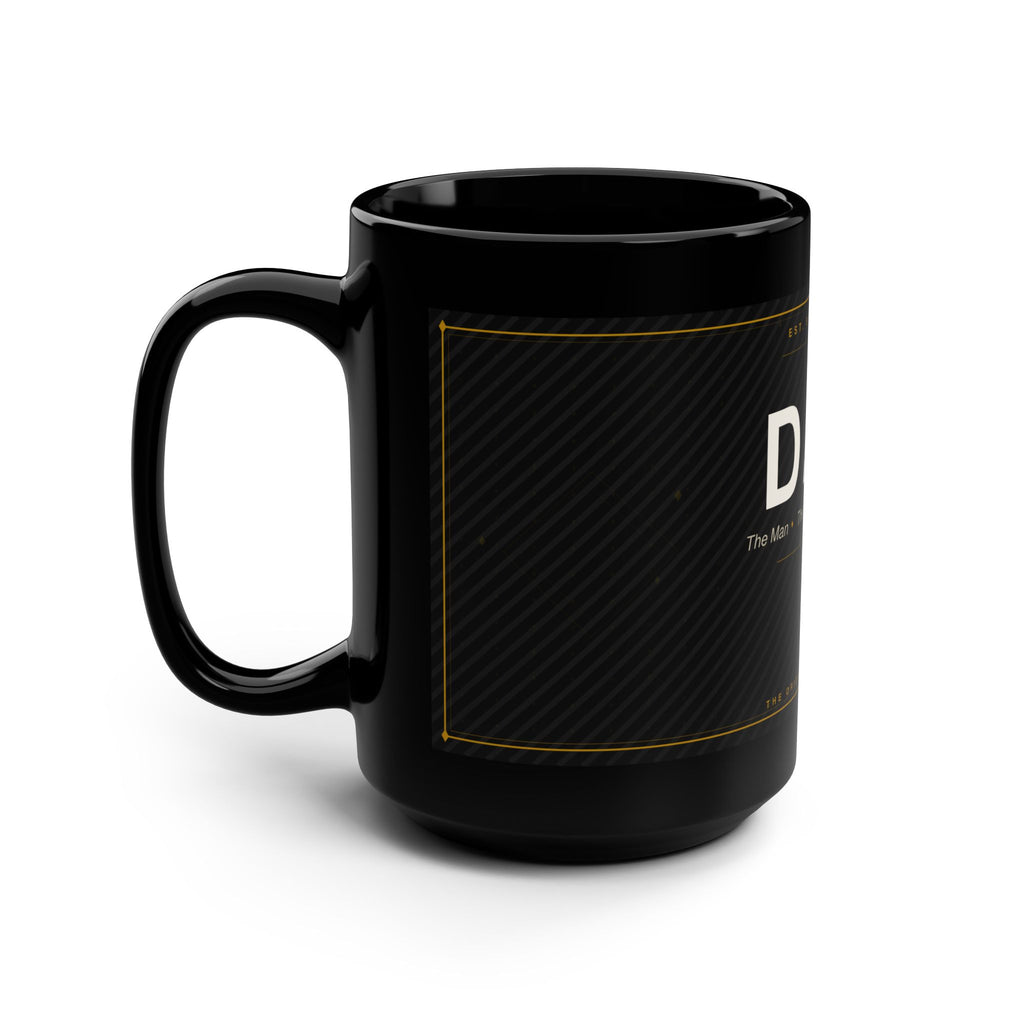 DAD vintage label typography Mug | Black 15oz ceramic