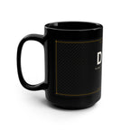 DAD vintage label typography Mug | Black 15oz ceramic