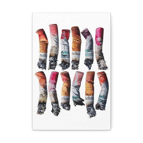 Crushed Cigarette Filter Pattern Canvas Stretched | 1.5"