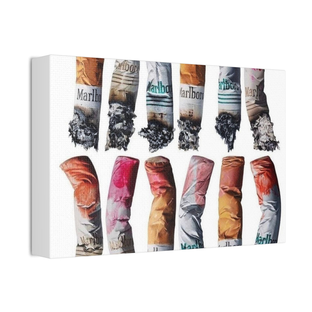 Crushed Cigarette Filter Pattern Canvas Stretched | 1.5"