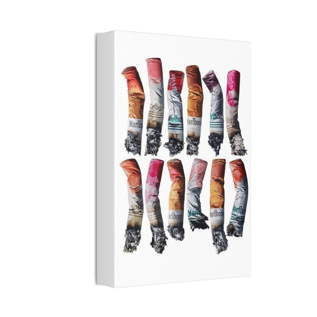 Crushed Cigarette Filter Pattern Canvas Stretched | 1.5"