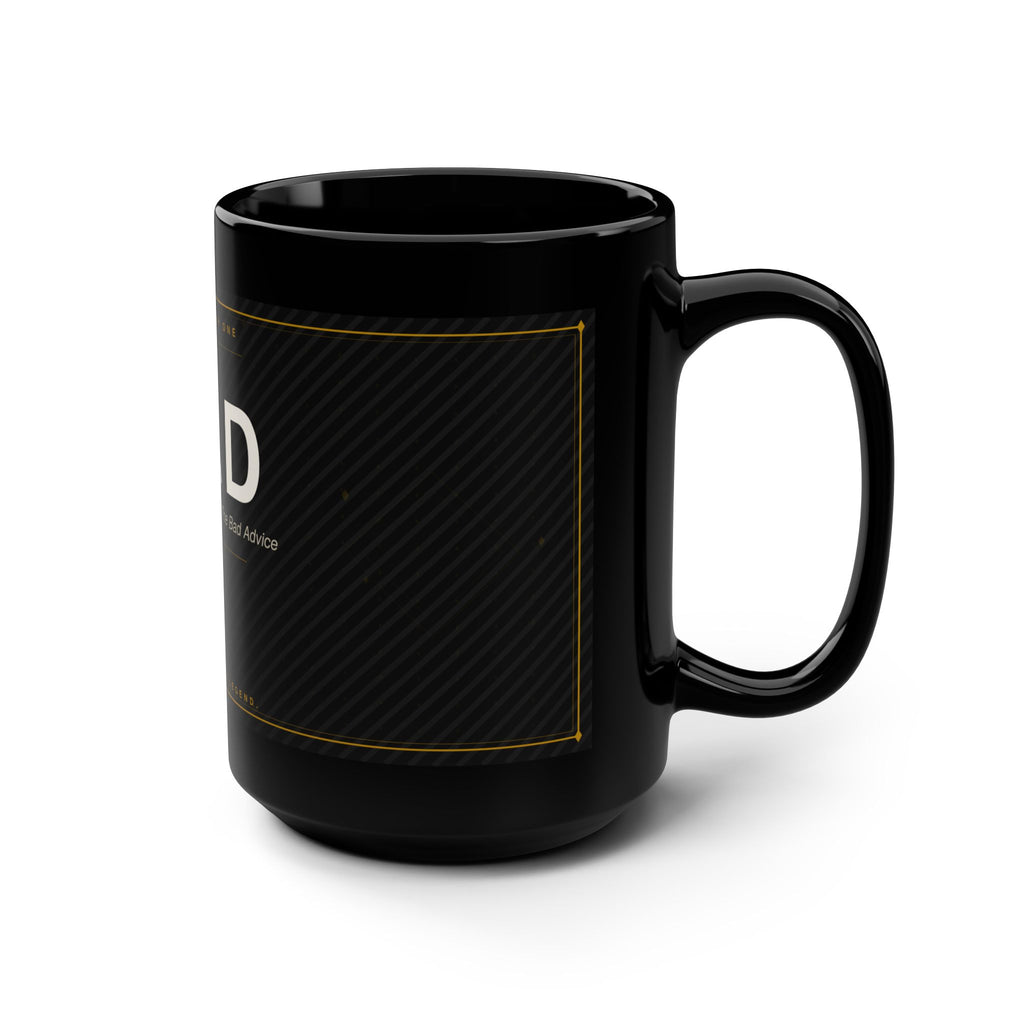 DAD vintage label typography Mug | Black 15oz ceramic