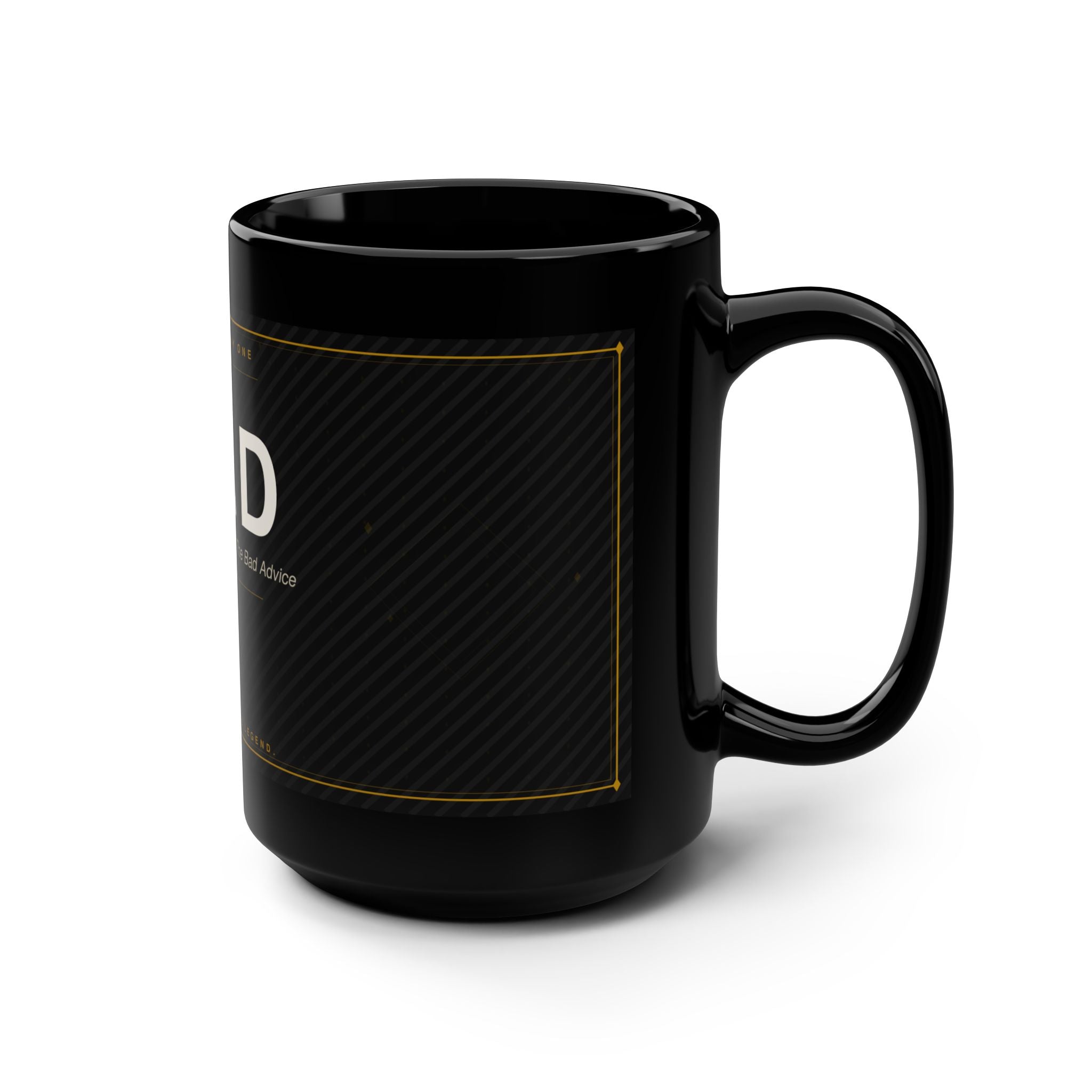 DAD vintage label typography Mug | Black 15oz ceramic