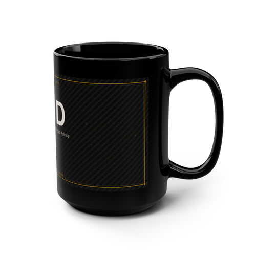 DAD vintage label typography Mug | Black 15oz ceramic