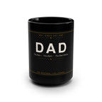 DAD vintage label typography Mug | Black 15oz ceramic