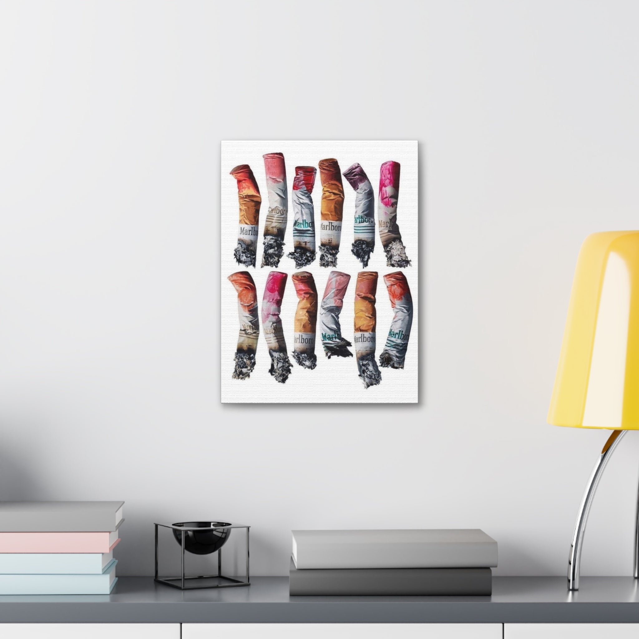 Crushed Cigarette Filter Pattern Canvas Stretched | 1.5"