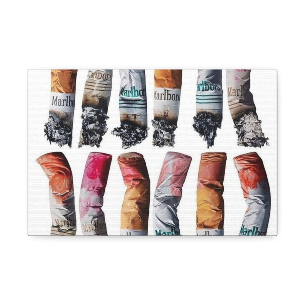 Crushed Cigarette Filter Pattern Canvas Stretched | 1.5"