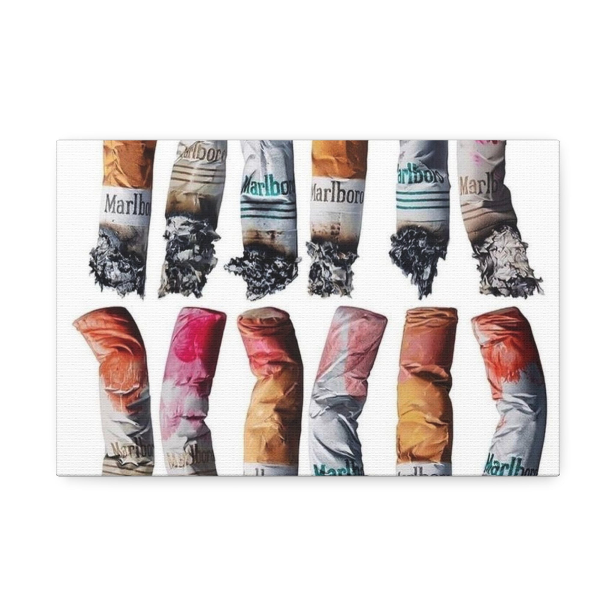 Crushed Cigarette Filter Pattern Canvas Stretched | 1.5"