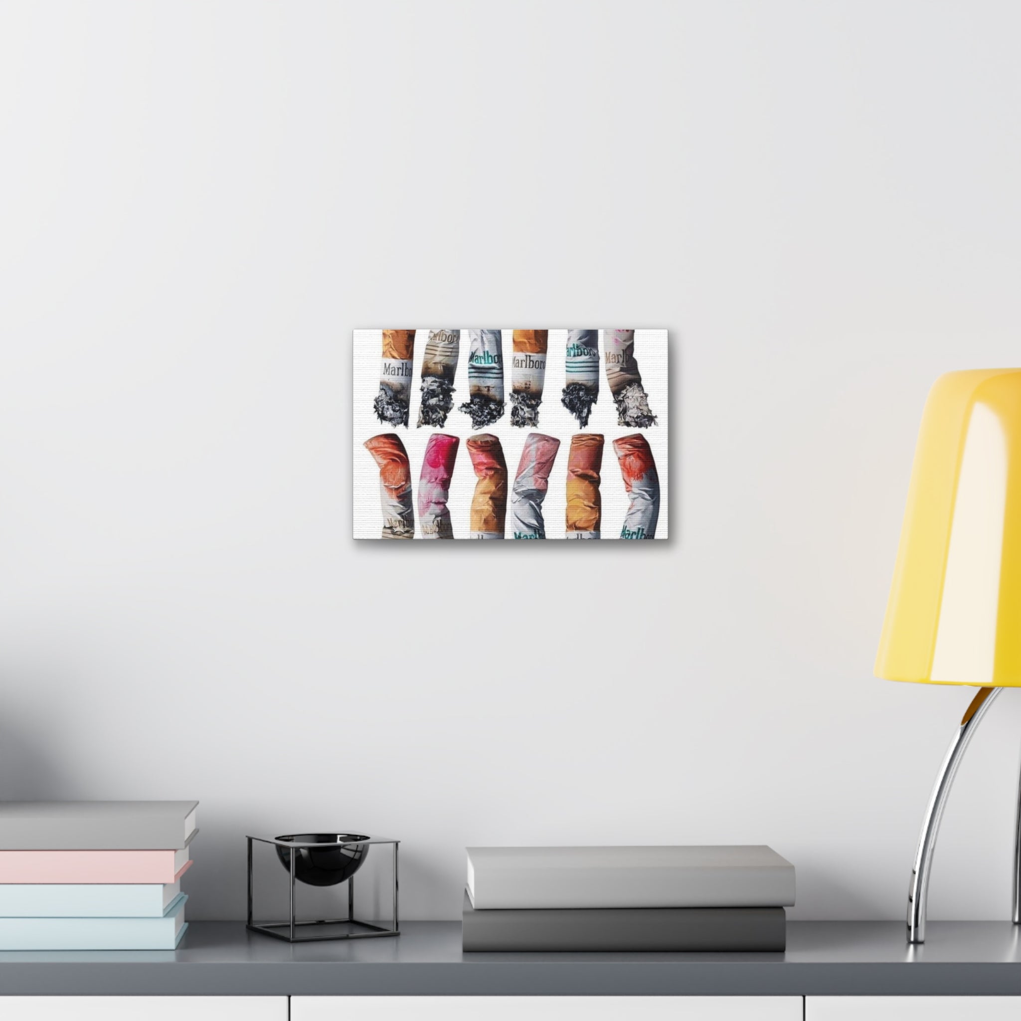 Crushed Cigarette Filter Pattern Canvas Stretched | 1.5"