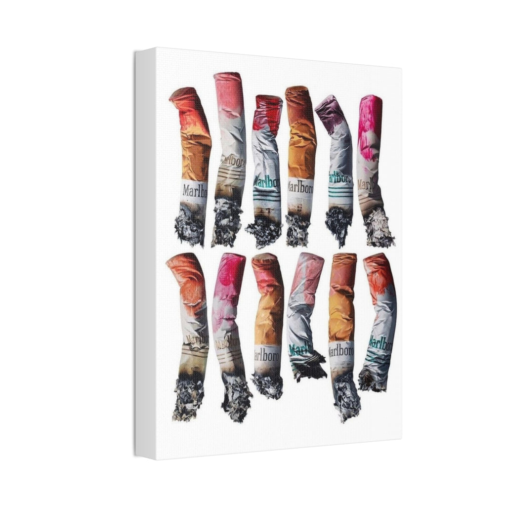 Crushed Cigarette Filter Pattern Canvas Stretched | 1.5"