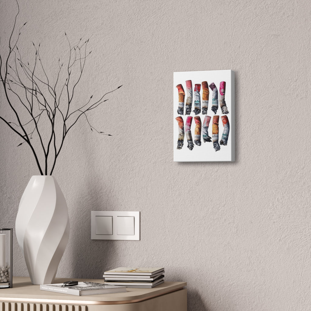 Crushed Cigarette Filter Pattern Canvas Stretched | 1.5"