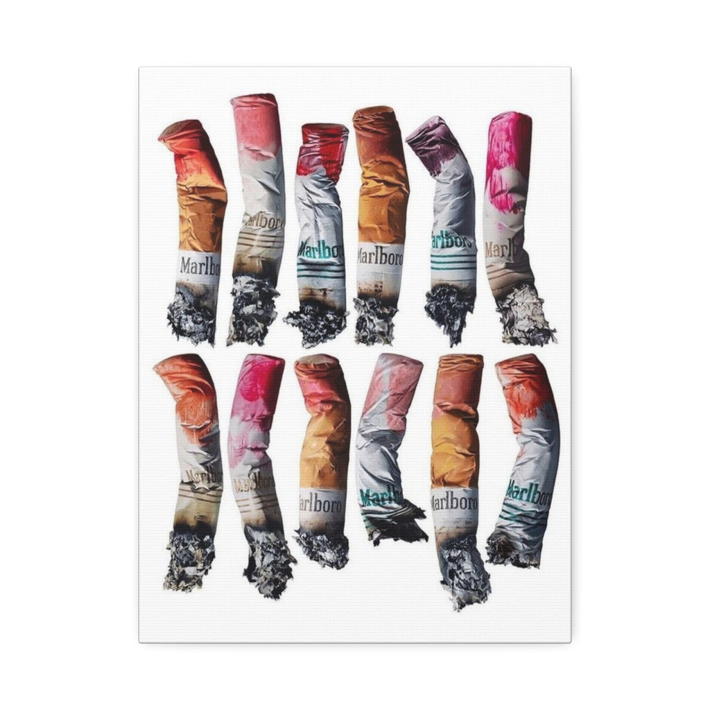 Crushed Cigarette Filter Pattern Canvas Stretched | 1.5"