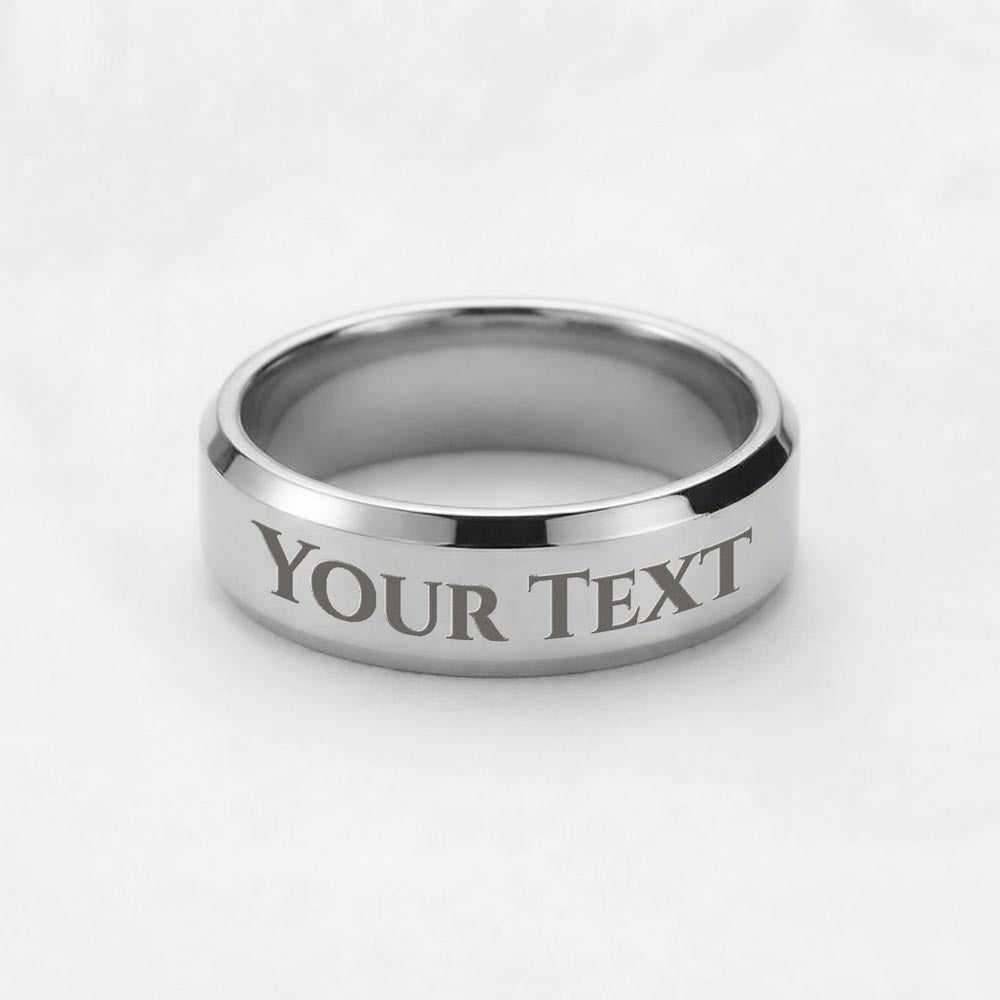 Engraved message men's ring