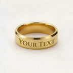 Engraved message men's ring