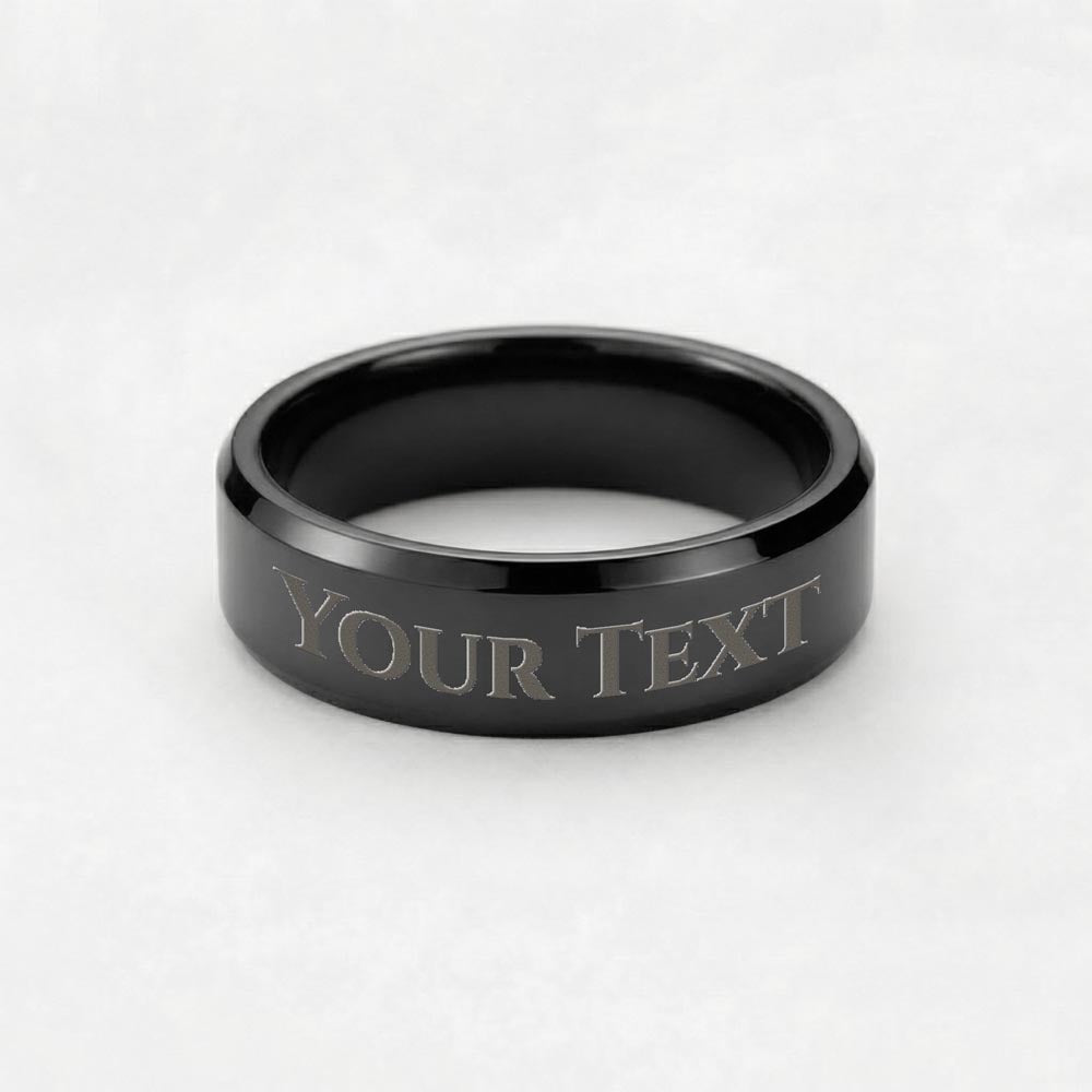 Engraved message men's ring