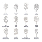 Personalized flower birth month and name necklace