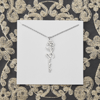 Personalized flower birth month and name necklace