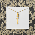 Personalized flower birth month and name necklace