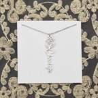 Personalized flower birth month and name necklace