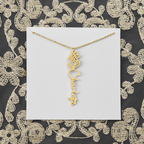 Personalized flower birth month and name necklace