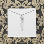 Personalized flower birth month and name necklace