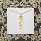 Personalized flower birth month and name necklace