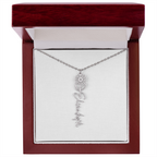 Personalized flower birth month and name necklace