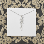 Personalized flower birth month and name necklace