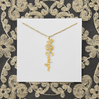 Personalized flower birth month and name necklace