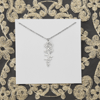 Personalized flower birth month and name necklace