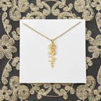 Personalized flower birth month and name necklace