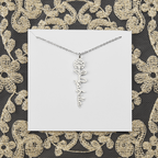 Personalized flower birth month and name necklace