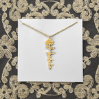 Personalized flower birth month and name necklace