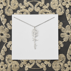 Personalized flower birth month and name necklace