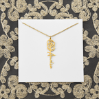 Personalized flower birth month and name necklace