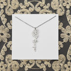 Personalized flower birth month and name necklace