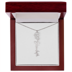 Personalized flower birth month and name necklace