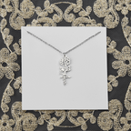 Personalized flower birth month and name necklace