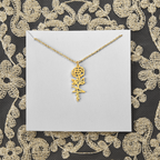 Personalized flower birth month and name necklace