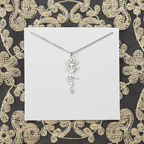 Personalized flower birth month and name necklace